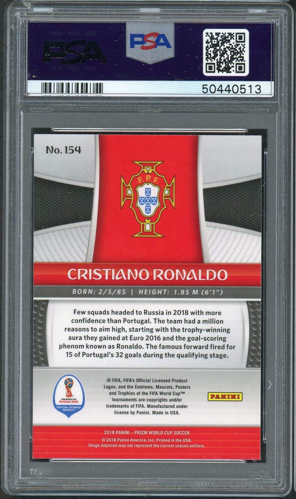 Amazon.com: Cristiano Ronaldo 2018 Panini Prizm World Cup Soccer